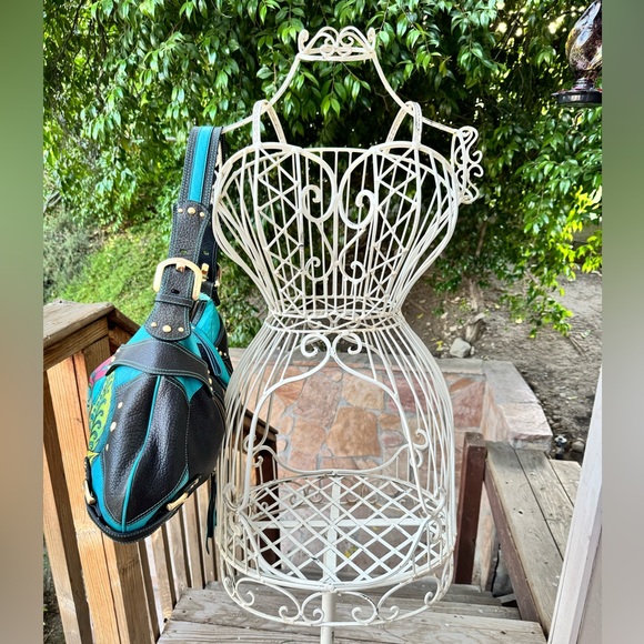 RARE Isabella Fiore Hand-Painted Hummingbird Art Bag - Picture 2 of 16